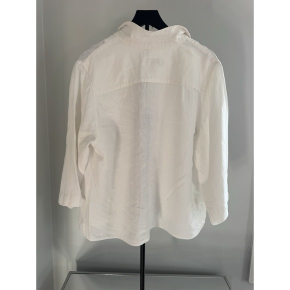Orvis White 100% Linen Button Front Shirt Sz XL Relaxed Fit Lightweight Classic - Picture 2 of 6